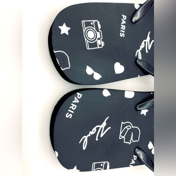 NWT Karl Lagerfeld Paris Women’s Signature Logo Black Sandals 8M - Picture 6 of 8